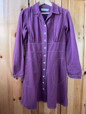 UTILITY Canvas Made in USA - Button-Up Tailored Dress - 100% Cotton canvas - S